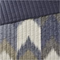 thumbnail image 3 of JERFIT Navy Ikat Chevron Quilt Set Queen, 3-Piece Printed Cotton Bedspread with Shams, Modern Bohemian Bedding, 3 of 10