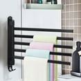 thumbnail image 2 of Towel Racks, Swivel Towel Holder, 180° Towel Hanger, Rotating 3-Arm Wall Mounted Bathroom Towel Holder, Stainless Steel Bath Towel Bar Space Saving Swing Out Towel Hanger for Bathroom, Kitchen (White), 2 of 7