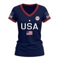 thumbnail image 4 of MEICHEN Women's 250Th Anniversary Print V Neck T Shirt 250Th Anniversary Tshirt Patriotic Tee, 4 of 7