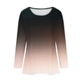 thumbnail image 6 of Womens Ribbed T Shirt, Long Sleeve Shirts for Women Fall Fashion Loose Fit Ombre Tie Dye Crewneck T-Shirts, 6 of 6