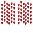 thumbnail image 3 of 12 Pack Bulk Valentines Day Decor Garland, 6.6ft Hanging Red Hearts Streamer, 2.75" Shiny Glitter Banners for Large Party Hall, Shopping Mall Display, Romantic Proposal Wedding Atmosphere, 3 of 7