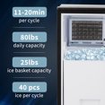 Kognita Commercial Ice Maker Machine 80lbs/24H, Under Counter Ice