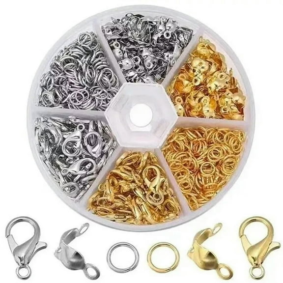 HOOUN 460pcs/Box Clasps Hooks Closures for Jewelry Necklace Bracelet Ankle Making Set