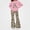 Pink, variant on WAVSUF Girls Graphic Sets 2 Piece Long Sleeve Sweatshirt and Flare Leg Pants Fall Breathable Casual Clothes 5
