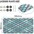 thumbnail image 3 of Turquoise Plaid License Plates Front License Plate Covers Metal Car Tag for Automotive Cars Bikes Decorative Plaque 1PC 6 x 12 Inch, 3 of 6