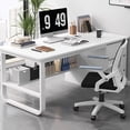 thumbnail image 2 of Long Study Office Desk Writing Vanity Standing Legs Reception Computer Desks Shelf Drawers Escritorios De Ordenador Furniture My Lux Decor Round, 2 of 33