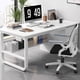 thumbnail image 2 of Long Study Office Desk Writing Vanity Standing Legs Reception Computer Desks Shelf Drawers Escritorios De Ordenador Furniture My Lux Decor Round, 2 of 33
