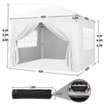 thumbnail image 3 of Alden design 10x10ft Outdoor Canopy Pop up Gazebo with Sidewall Window, White, 3 of 11