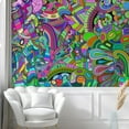 thumbnail image 2 of Idea4wall 5pcs Watercolor Irregular Graffiti Printed Stick Wallpaper Removable Wall Murals Large Wall Stickers for Home Decoration, 72"x120", 2 of 5