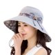 thumbnail image 1 of VISLAND Sombrero para mujer - 1 sombrero de algodón de ala ancha - Gorra plegable reversible para viajes de verano en la playa, 1 of 5