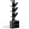 thumbnail image 6 of 6 Tier Tree Bookshelf, Small Bookcase with Storage Cabinet, Modern Tall Narrow Bookshelves Organizer, Floor Standing Book Shelf for Bedroom/Living Room/Home Office/Corner, 6 of 7
