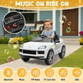 thumbnail image 4 of UBesGoo 12V Kids Ride on Car Toys, Licensed Porsche Cayenne Powered Electric Car for Kids, Parent Remote Control, White, 4 of 9