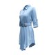thumbnail image 3 of VISgogo - Vestido informal para mujer, con solapa, diseño de botones delanteros, dobladillo con volantes irregulares, elegante camisa, vestido + cinturón VISgogo moda, 3 of 5