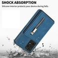 thumbnail image 6 of Galaxy A12 Case,Dteck Shockproof Leather Wallet Zipper Kickstand Case Hybrid Rubber Cover For Samsung Galaxy A12,Blue, 6 of 6
