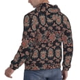 thumbnail image 6 of Sikiie Retro Floral Men's Hoodie, Essentials Hoodie, Sweatshirt, Pullover Hooded Sweatshirt for Men-Small, 6 of 7