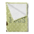 thumbnail image 2 of Pug Soft Flannel Fleece Throw Blanket, Little Dog with Tilted Head with Expression I Love Pugs Pet, Cozy Plush for Indoor and Outdoor Use, 60" x 80", Avocado Green Baby Blue, by Ambesonne, 2 of 5
