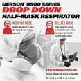thumbnail image 3 of Gerson NIOSH Drop Down Complete Spray Paint Kit Half Mask With Replaceable OV/P95 Medium, 3 of 6