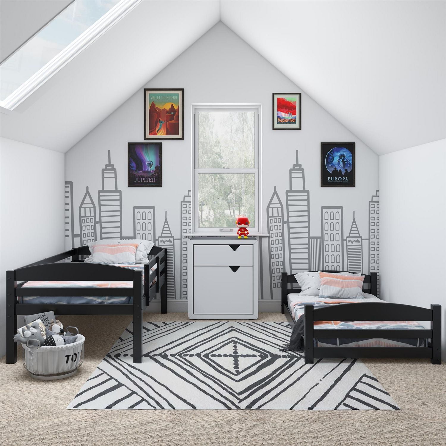 DHP Sierra Transitional Twin Bunk Beds for Kids