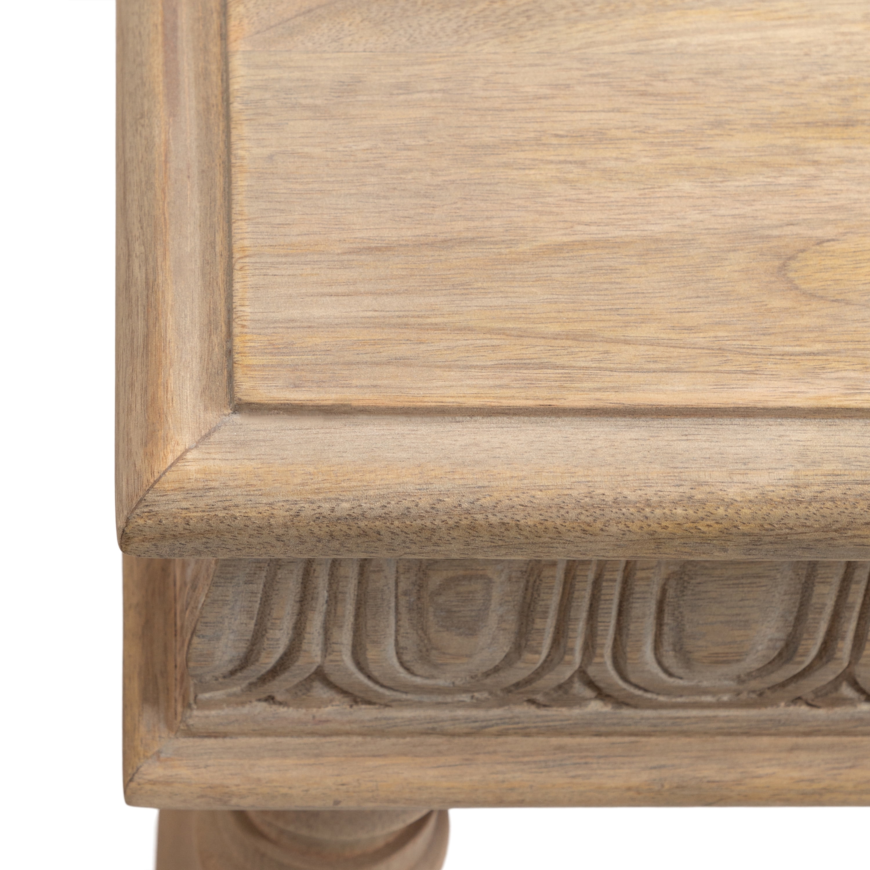 Kate and Laurel Patresa Traditional Carved Wood Console Table, 36 x 30 x 14, Natural, Decorative Rectangle Entryway Table with Wooden Carving Details and Turned Legs
