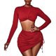 thumbnail image 1 of Top corto y minifalda para mujer, conjunto de manga larga con cordón Irregular, 2 uds., para fi Abanopi Traje de ocio para mujer, 1 of 7