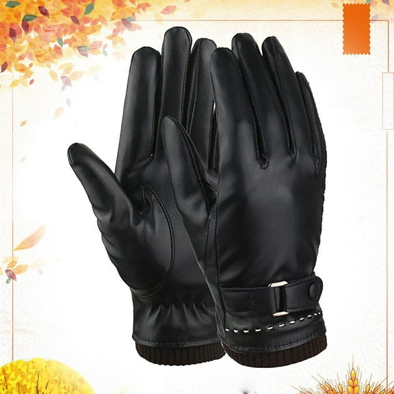 LEORX Water-proof Gloves 1 Pair Fleece Lining Touchscreen Gloves for Women with Windproof Design