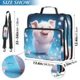 thumbnail image 5 of 3 Ring Zipper Binder with Shoulder Strap Waterproof Trapper Keeper 2 Inch D-Ring 500 Sheets Capacity Lovely Pig and Petals, 5 of 7