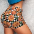thumbnail image 2 of Sikiie Autumn Pumpkins Gingham Print Workout Shorts Women Scrunch Butt Gym Shorts Seamless High Waist Tummy Control Yoga Biker Athletic Shorts, 2 of 5