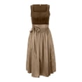 thumbnail image 4 of Women'S Bavarian Oktoberfest Dirndl Dress With Apron Costume German Outfit Velvet Dress Lace-Up, 4 of 7
