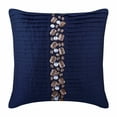 thumbnail image 6 of Throw Pillow Cover, 18x18 Pillow Cover Navy Blue Cushion Cover, Pintucks Crystals Throw Pillow Cover, 18x18 inch (45x45 cm) Throw Pillow Cover, Square Silk Pillow - Navy Blue Crystals, 6 of 10