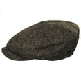thumbnail image 3 of Harris Tweed Northbay Wool Newsboy Cap - M - Olive/Brown, 3 of 4