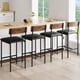 thumbnail image 1 of Set of 4 brown kitchen bar stools con footrest - pu forrado counter height, backrest, fácil montaje para kitchen island, apartment o counter bar, 1 of 6