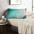 thumbnail image 6 of Pofeuu Turquoise Beach Kayaking Print Polyester Microfiber Plush Pillowcases, Super Soft and Cozy Pillow Case Covers with Envelop Closure（Pillow core not included）-14"x20", 6 of 6