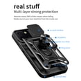 thumbnail image 6 of For T-Mobile Revvl 6 Pro 5G Hybrid Cases with Kickstand, Slide Camera Lens Protection + 360° Rotate Ring Stand Phone Case Cover by Xpression - Black, 6 of 8