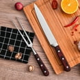 thumbnail image 2 of 1 set of chef's knife, stainless steel meat fork, household iron plate barbecue meat knife and fork, kitchen western knife (knife + fork), 2 of 3
