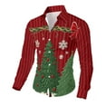 thumbnail image 5 of bbymog Button Up Shirt Men Christmas Costumes Plus Size Casual Shirts Collared Neck Long Sleeve Work Blouse Red H XXXL, 5 of 8