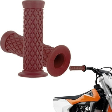 Motorcycle Handlebar Grips Rubber Bar End Thruster Grip 7/8" 22mm Universal Non-Slip Hand Handle Grips for Dirt Pirt Bike Motocross CRF50 XR50 TTR50 ATV Quad with Cruise Assist (Deep Brown)