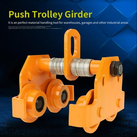 Jet Adjustable Trolley (Anauto 1 Ton Pull Capacity Adjustable Stainless Steel Push Trolley Beam Girder Precision Tool Yellow,Push Trolley, Adjustable Push)