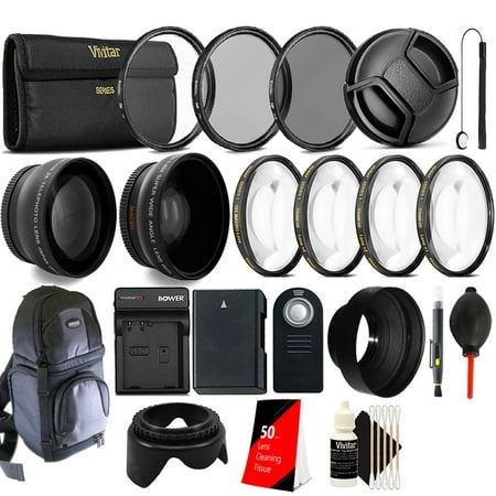 52mm Top Accessory Lens Kit + Replacement EN-EL14 Battery for Nikon D3200 D3300 D5200 D5300