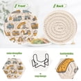 thumbnail image 4 of Haosy Set of 6 Drink Woven Coaster with Holder Heat Resistant Non-Slip Bar Coasters 4 Inches Excavator Bulldozer Roller, 4 of 7