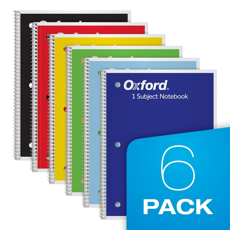 FX本セット Oxford Spiral Notebook 6 Pack, 1 Subject, Wide Ruled Paper