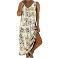 thumbnail image 1 of DPTALR Robe Longue Maxi Sans Manches à Col en V avec Poches pour Femmes Grande Taille, 1 of 7