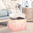 thumbnail image 3 of Yayeee Collapsible Cube Storage Bin with Lid Fabric Closet Decorative Basket with Handles, Gradient Pink Stars, 3 of 7