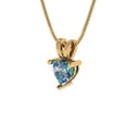 thumbnail image 2 of Clara Pucci 14K Yellow Solid Hypoallergenic Gold 0.5Ct Synthetic Blue Moissanite Heart Cut Solitaire Designer Necklace Pendant For April, 2 of 6