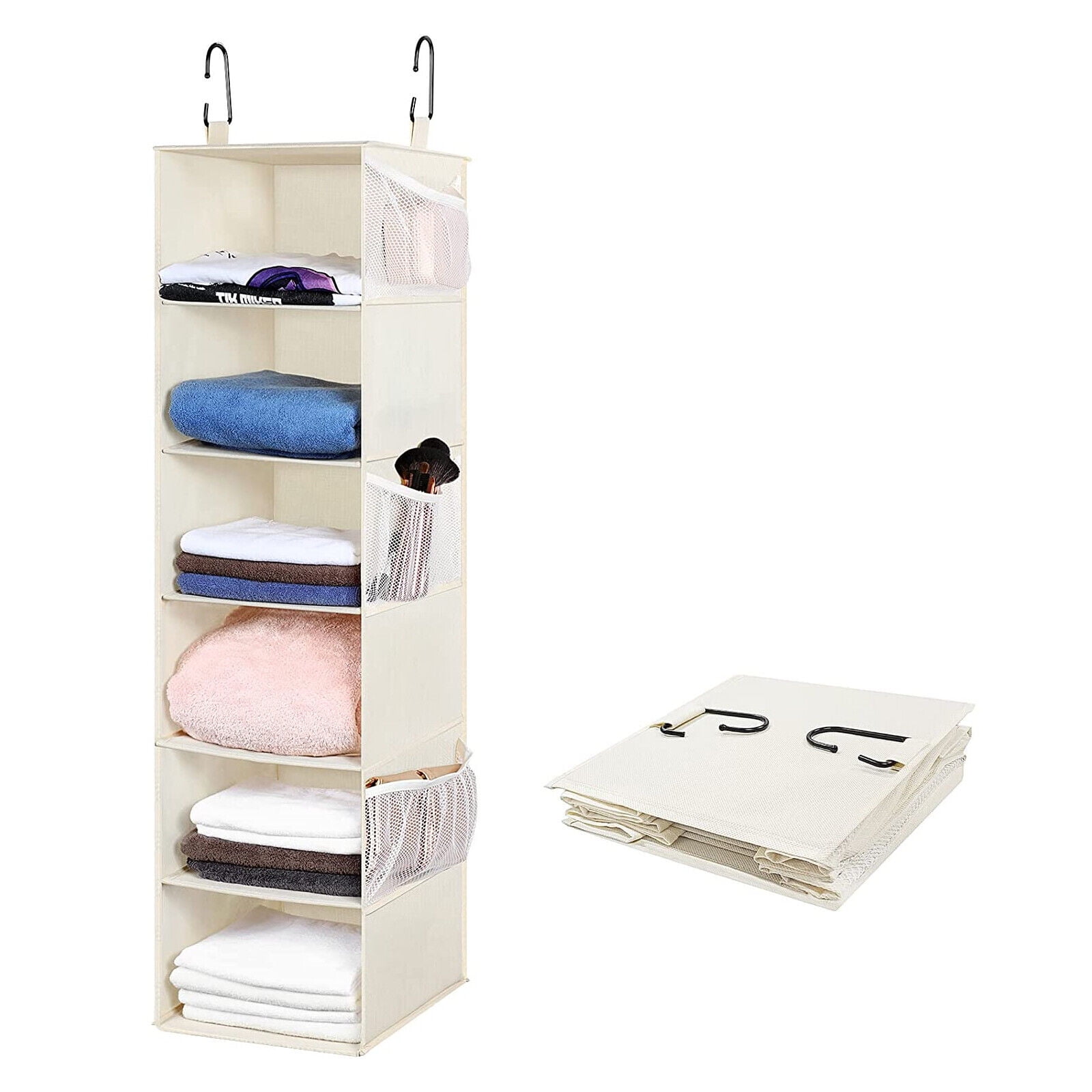 6 Tier Hanging Closet Organizer Foldable Wardrobe Fabric Clothes