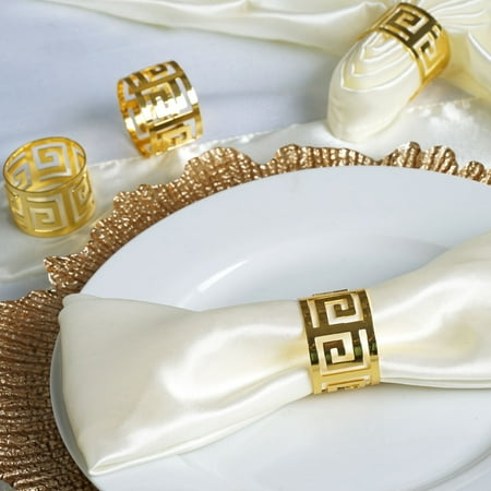 

BalsaCircle 4 Gold Aluminum Napkin Rings Table Top Decorations