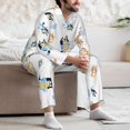 thumbnail image 7 of Silaia Bluey Print Men's Pajama Set,Sleepwear Pjs,Lightweight Button Down Long Sleeve Shirts and Bottoms,Sleepwear Lounge Pjs Set with Pockets -Small, 7 of 7