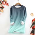 thumbnail image 2 of Gyujnb Women's Gradient Print Crew Neck Thermal Top, Lined Long Sleeve Casual Warm Layering Shirt for Fall Winter,#2 Navy, 2 of 4