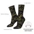 thumbnail image 6 of Honeii Gold Gloss Outline Floral Print Adult Socks,Crew Socks,Casual Calf Socks,Daily Wear Socks for Men & Women, Perfect for Sports, Casual and Everyday Use, 6 of 6
