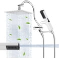 thumbnail image 1 of All Metal Shower Head ‘‘ High Pressure Rainfall Shower Head Showerhead Combo/Handheld Shower Wand ‘‘ Adjustable Curved Shower Extension Arm ‘‘ Hose Shower Head Holders Chrom, 1 of 8