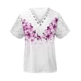 thumbnail image 2 of TaTaai Women‘s Loose Fit Floral Print Pullover Blouse, V Neck Short Sleeve Casual Top for Spring Summer Everyday Wear, Lightweight Comfortable Knit Shirt Gift, 2 of 5